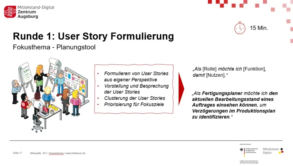 Folie mit Beschreibung des Arbeitsauftrages